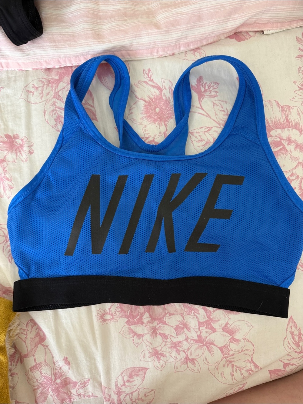 Nike Royal Blue Racerback Sports Bra with Black Logo